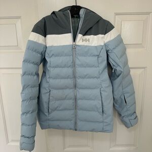 Helly Hansen Women’s Puffer Jacket - Sky Blue and Charcoal